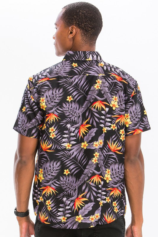 Weiv Mens Print Hawaiian Button Down Shirt - Jake J Shop