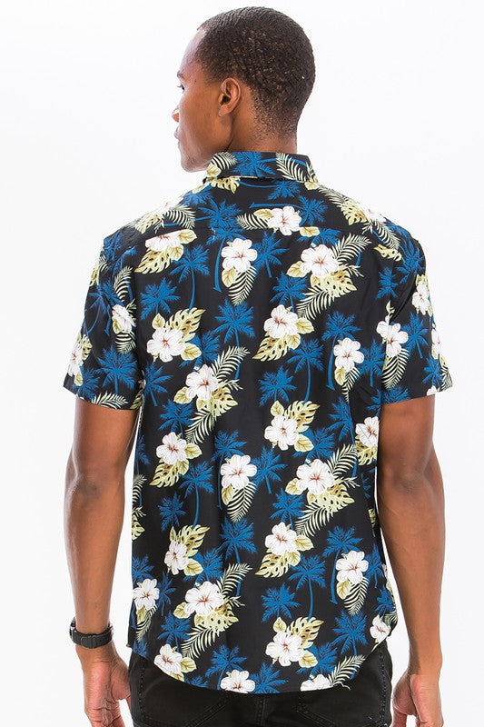 Hawaiian Print Button Down Shirt - Jake J Shop