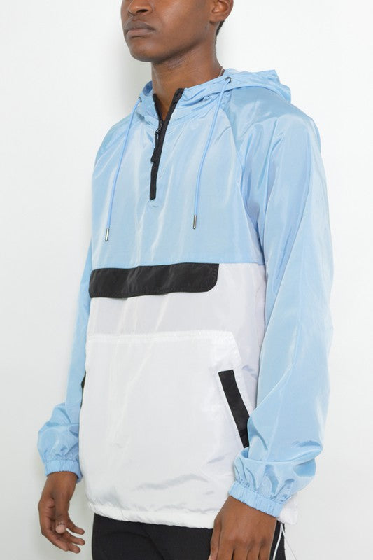 Color Block Anorak Jacket Pullover Windbreaker - Jake J Shop