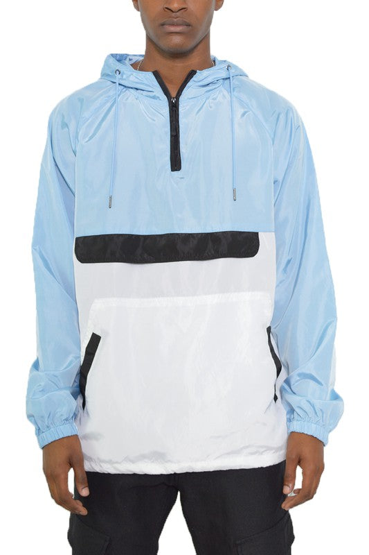 Color Block Anorak Jacket Pullover Windbreaker - Jake J Shop