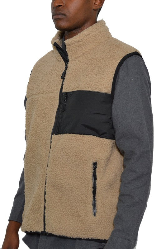 Padded Sherpa Fleece Vest - Jake J Shop