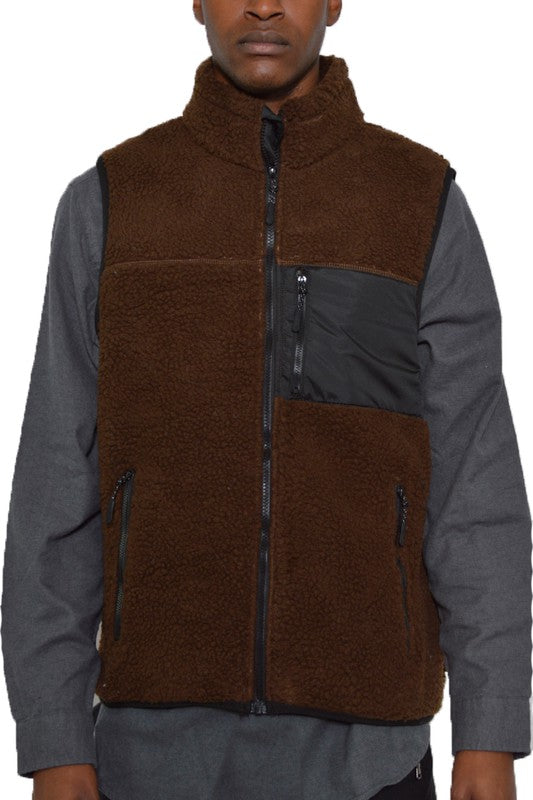 Padded Sherpa Fleece Vest - Jake J Shop