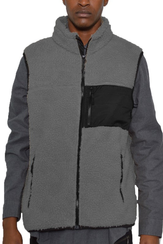 Padded Sherpa Fleece Vest - Jake J Shop