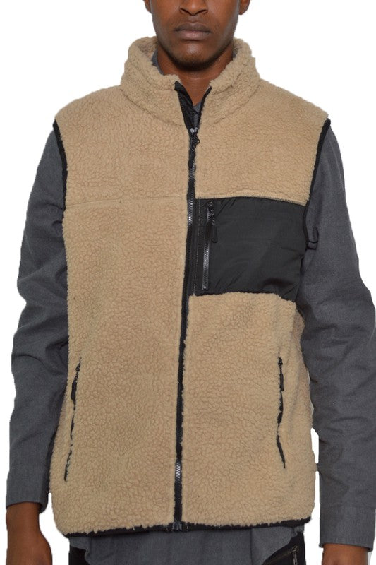 Padded Sherpa Fleece Vest - Jake J Shop