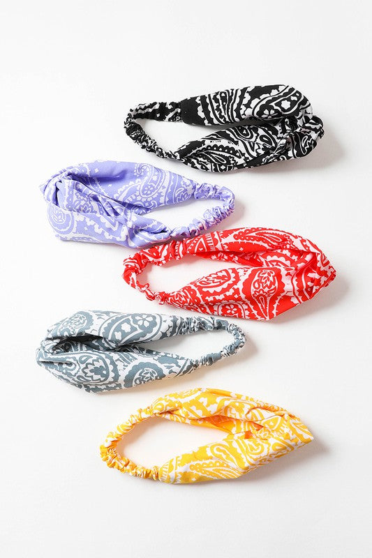 Large Paisley Print Bright Boho Headwrap - Jake J Shop