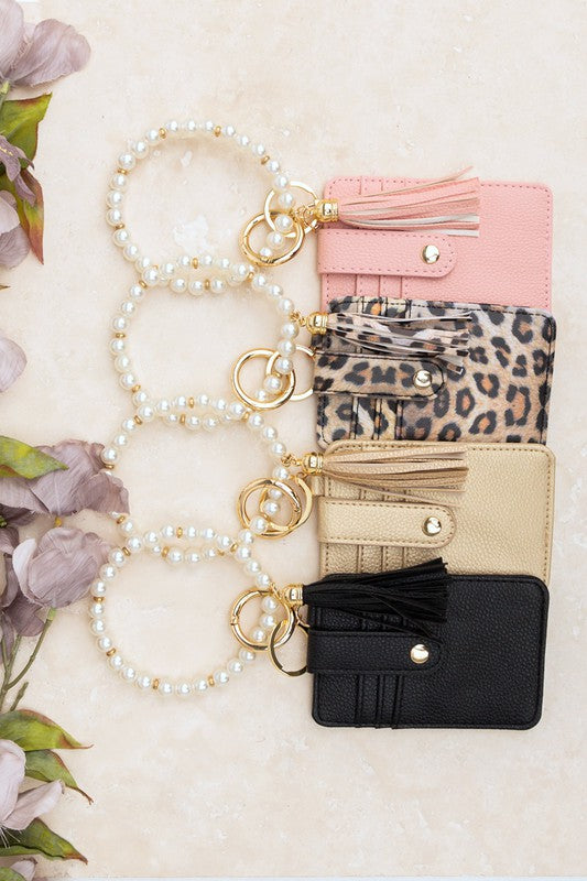 Pearl Key Ring Wallet Bracelet - Jake J Shop