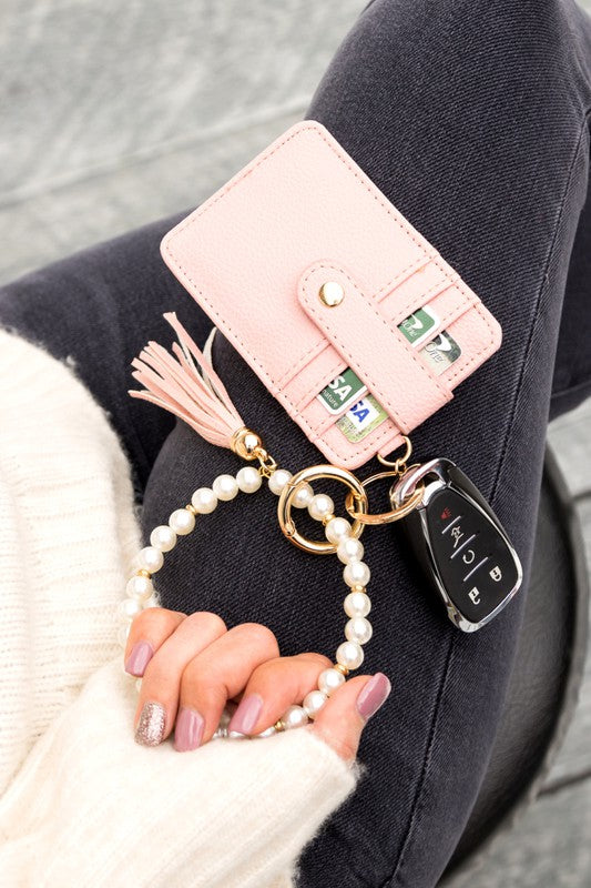 Pearl Key Ring Wallet Bracelet - Jake J Shop