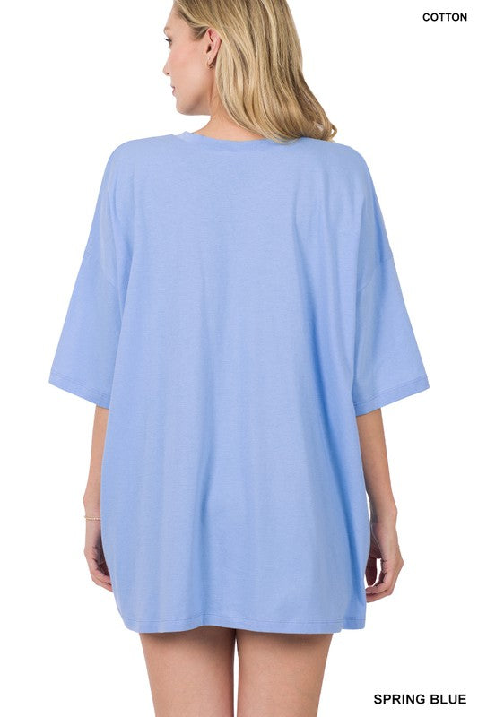 Cotton Drop Shoulder Boyfriend Box Tee - Jake J Shop