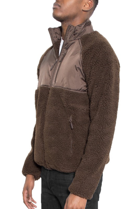 FULL ZIP SHERPA FLEECE JACKET - Jake J Shop