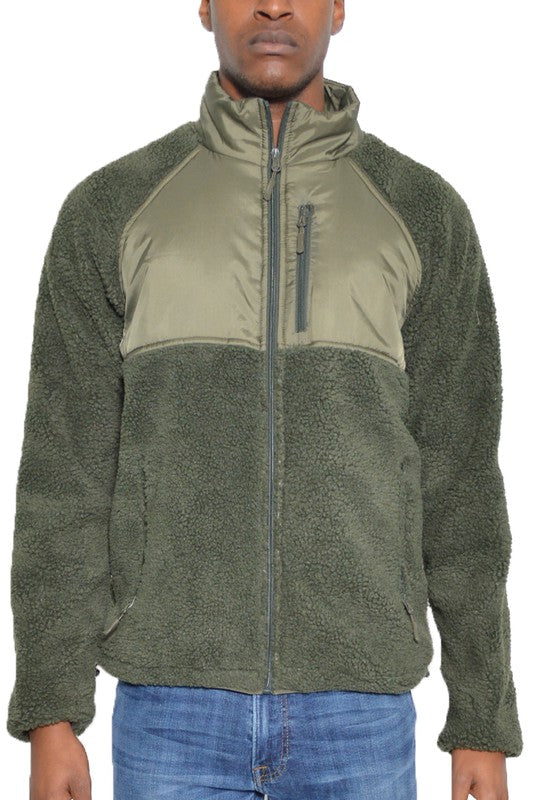 FULL ZIP SHERPA FLEECE JACKET - Jake J Shop