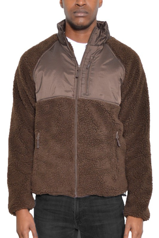 FULL ZIP SHERPA FLEECE JACKET - Jake J Shop