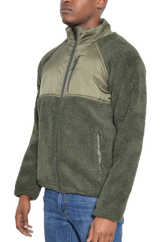 FULL ZIP SHERPA FLEECE JACKET - Jake J Shop