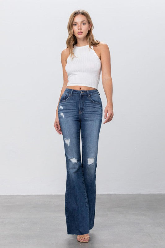 Mid Rise Flare Jeans