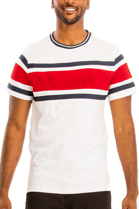 COTTON THREE STRIPE TSHIRT - Jake J Shop