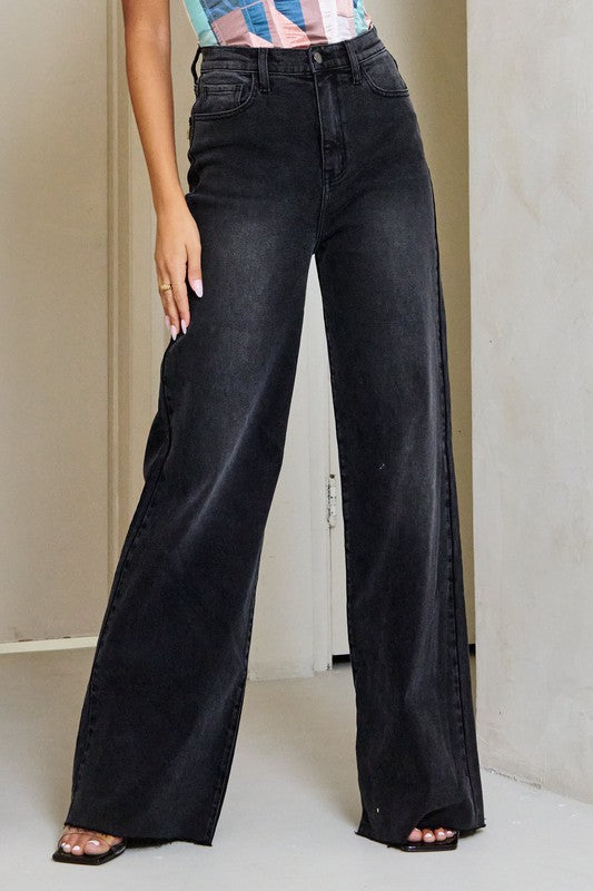 High Waisted Wide Leg Jeans - Jake J Shop