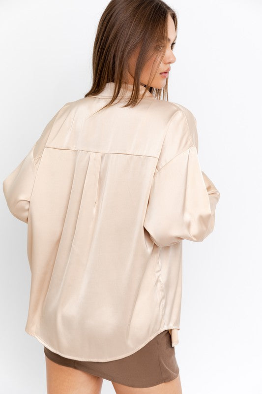 Satin Oversized Shirt - Jake J Shop