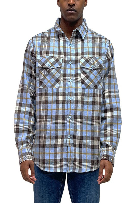 Regular Fit Checker Plaid Flannel Long Sleeve - Jake J Shop