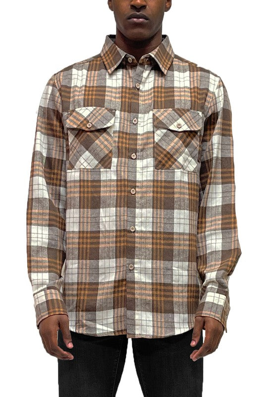 Regular Fit Checker Plaid Flannel Long Sleeve - Jake J Shop