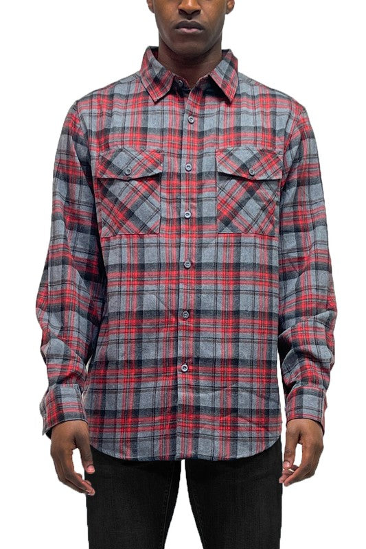 Regular Fit Checker Plaid Flannel Long Sleeve - Jake J Shop