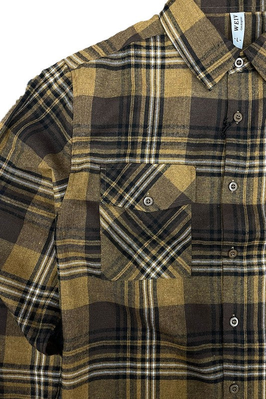 Regular Fit Checker Plaid Flannel Long Sleeve - Jake J Shop