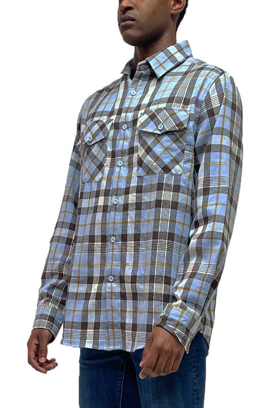 Regular Fit Checker Plaid Flannel Long Sleeve - Jake J Shop