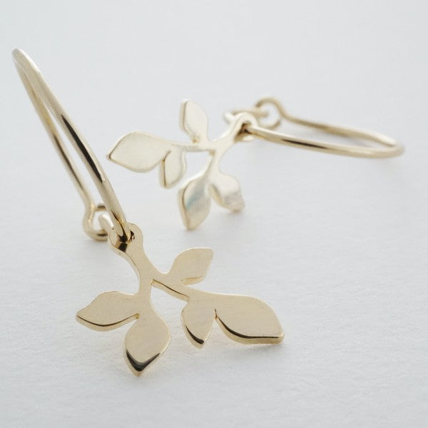 Magic Charm Leaf Hoops plated with 18k gold - Jake J Shop