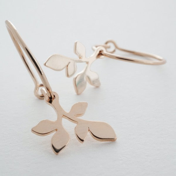 Magic Charm Leaf Hoops plated with 18k gold - Jake J Shop