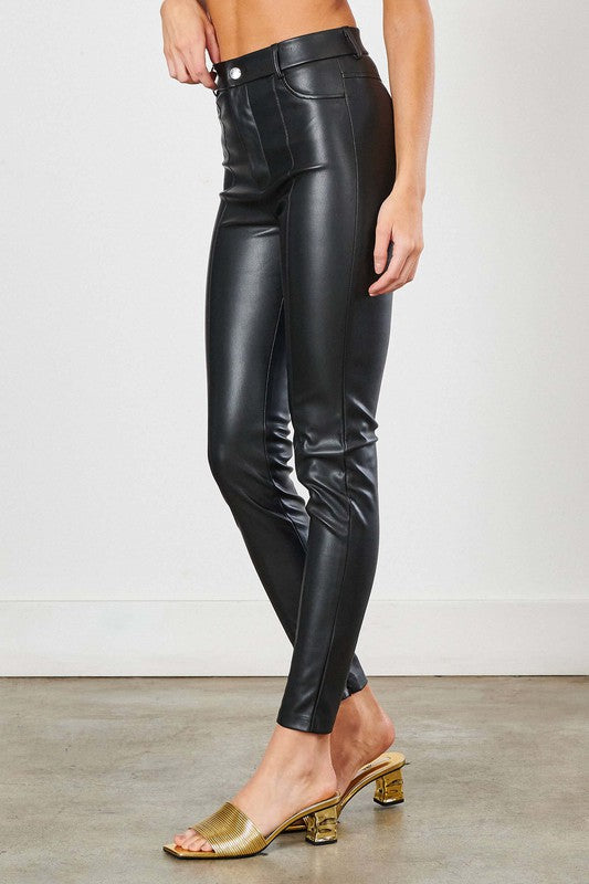 Office Skinny Leather Pants