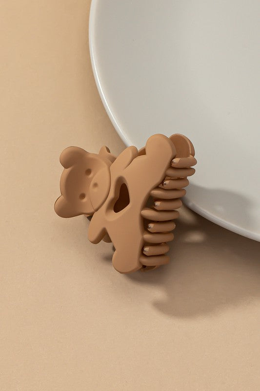 Matte finish teddy bear hair claw clip - Jake J Shop