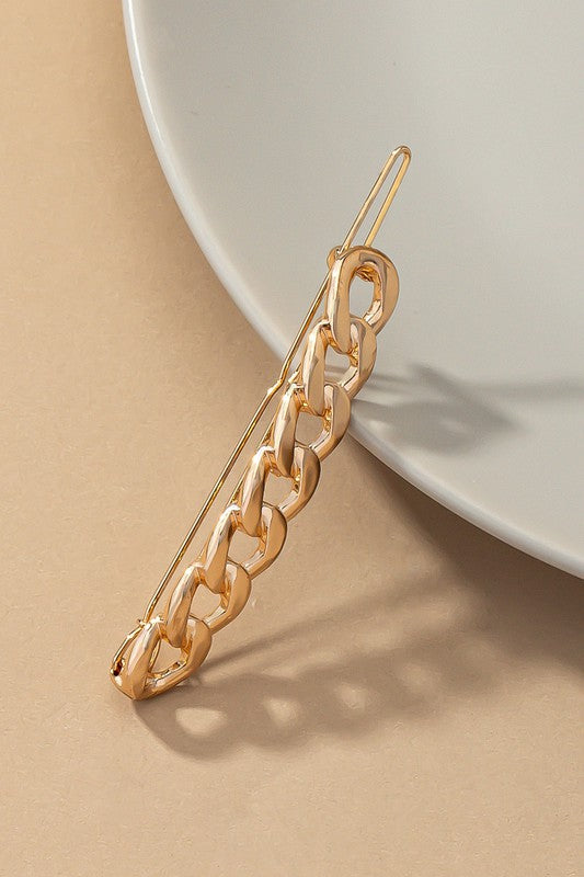 High polish curb chain hair clip - Jake J Shop