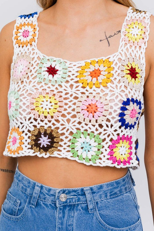 Sleeveless Multi Crochet Top - Jake J Shop