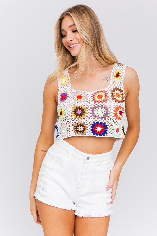 Sleeveless Multi Crochet Top - Jake J Shop