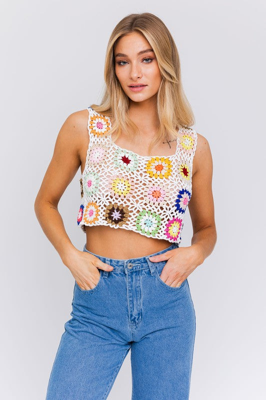 Sleeveless Multi Crochet Top - Jake J Shop