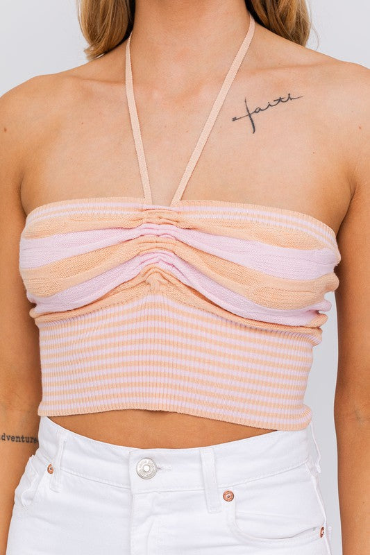 Halter Neck Sweater Crop Top - Jake J Shop