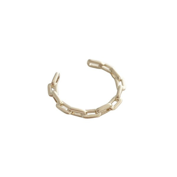 Chainlink Adjustable Ring plated with 18k gold - Jake J Shop