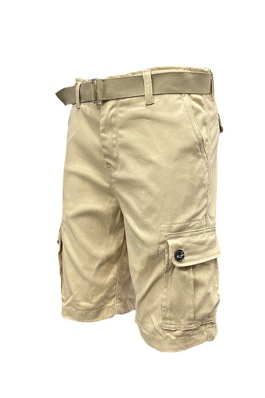 Weiv Mens Belted Cargo Shorts with Belt - Jake J Shop