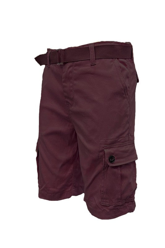 Weiv Mens Belted Cargo Shorts with Belt - Jake J Shop