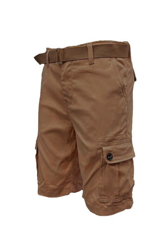 Weiv Mens Belted Cargo Shorts with Belt - Jake J Shop