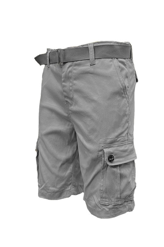 Weiv Mens Belted Cargo Shorts with Belt - Jake J Shop