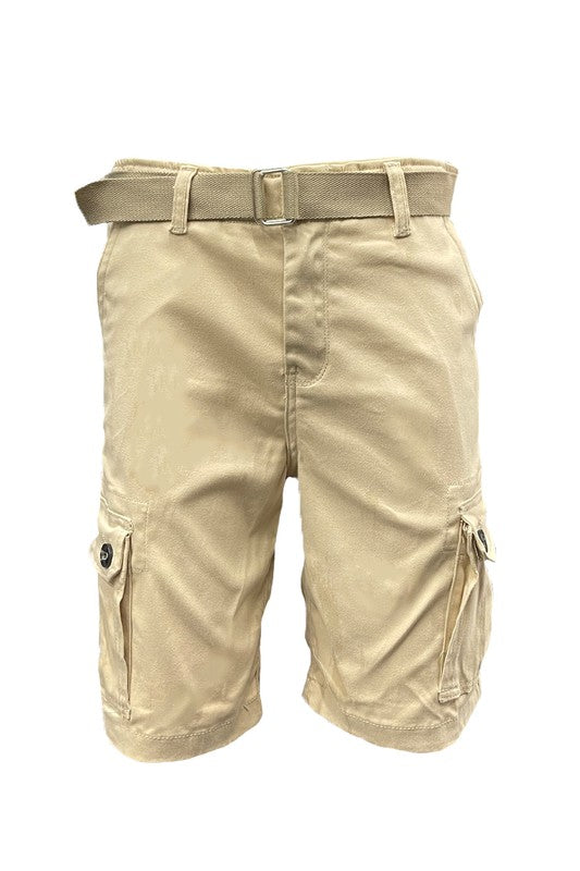 Weiv Mens Belted Cargo Shorts with Belt - Jake J Shop