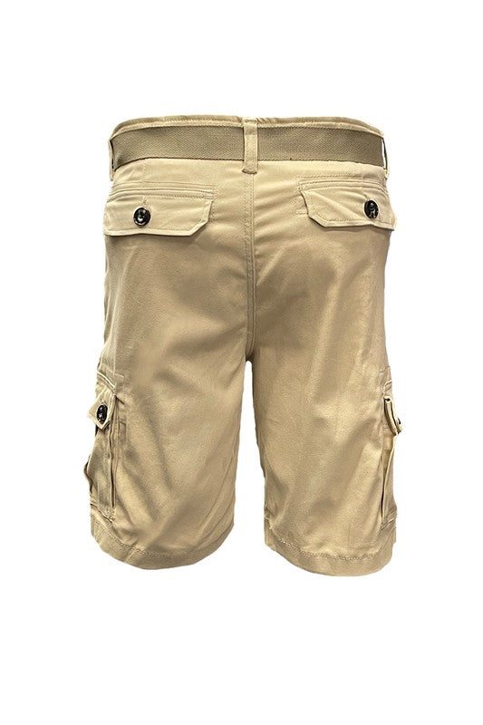 Weiv Mens Belted Cargo Shorts with Belt - Jake J Shop