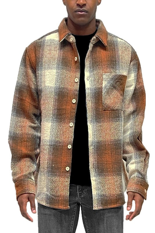 Super Thick Flannel Shirt Jacket Checkered Plaid Shacket - Jake J Shop