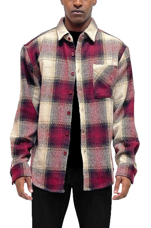 Super Thick Flannel Shirt Jacket Checkered Plaid Shacket - Jake J Shop