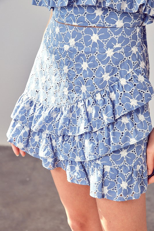 Eyelet Ruffle Skirt - Jake J Shop