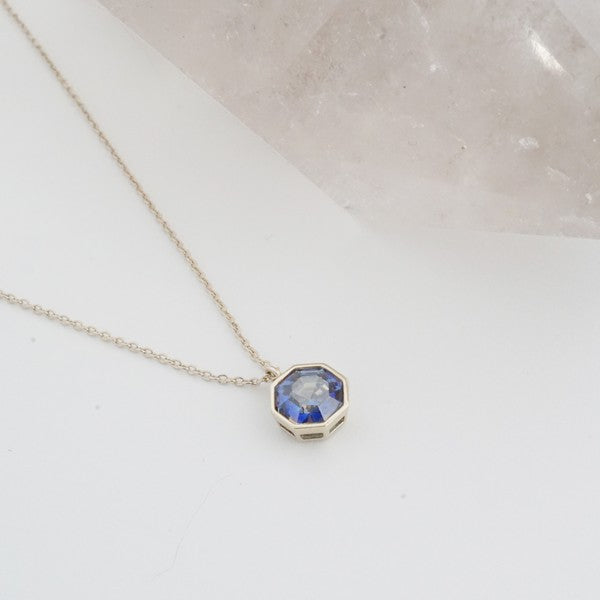 Ode to Rose Blue Crystla Necklace 18K Gold Plated - Jake J Shop