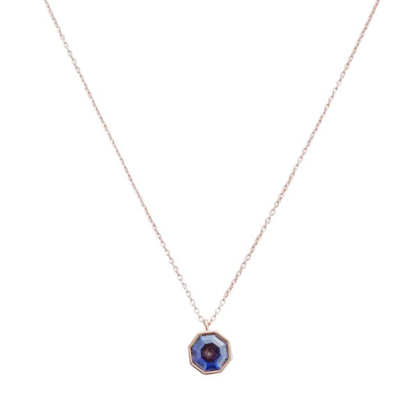 Ode to Rose Blue Crystla Necklace 18K Gold Plated - Jake J Shop