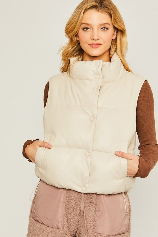 PU Padded Vest - Jake J Shop