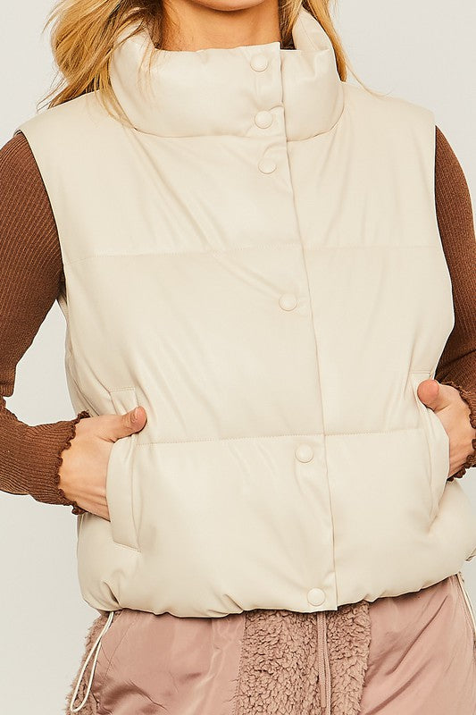 PU Padded Vest - Jake J Shop