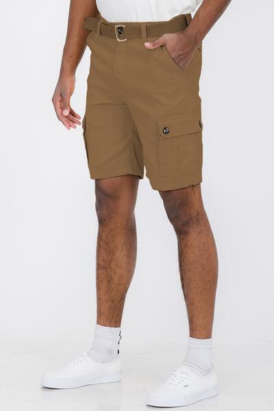 Weiv Mens Belted Cargo Shorts with Belt - Jake J Shop