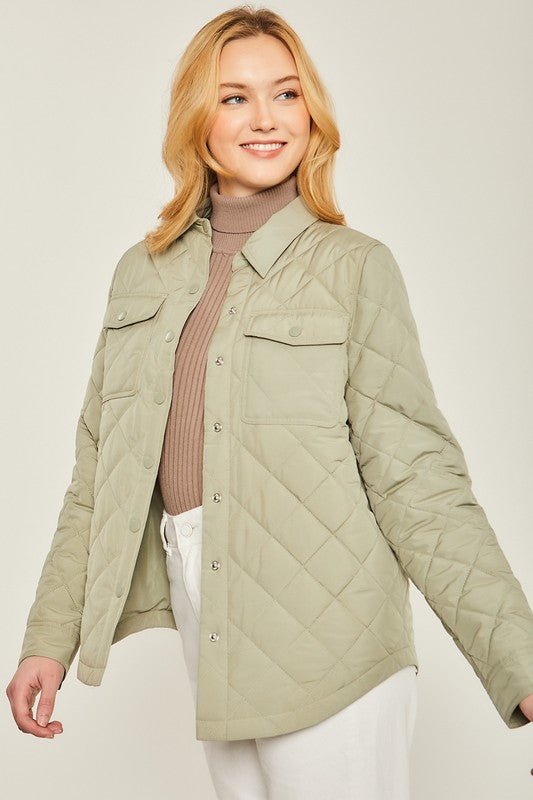 Woven Solid Bust Pocket Shacket - Jake J Shop